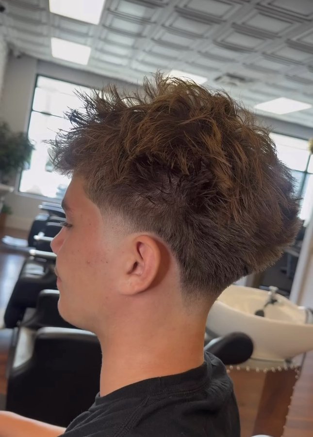 Textured crop with low taper fade